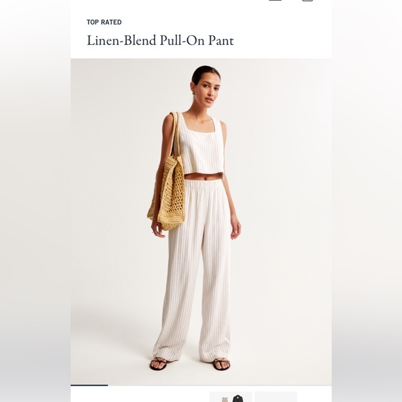 Abercrombie linen blend Ultra high rise pant - Picture 6 of 6